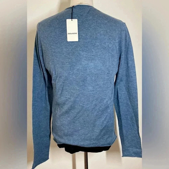 Zadig & Voltaire | Cashmere Sweater | Denim Color | Style Teiss | Men’s XL - Picture 3 of 4